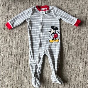 Carter's Gray and Red Mickey Mouse Footie